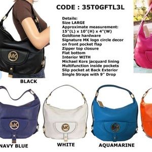 NWOT Michael Kors Fulton Pebbled Leather Logo Front Pocket Bag Purse